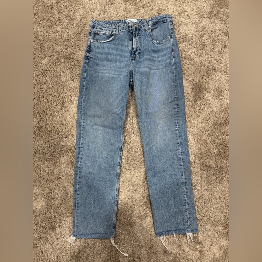 Zara Light Blue Straight Jeans